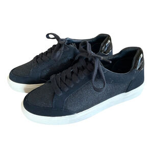 BIRDIES The Cardinal Women's Size 8 Navy Blue Shimmer Leather Comfort Sneakers